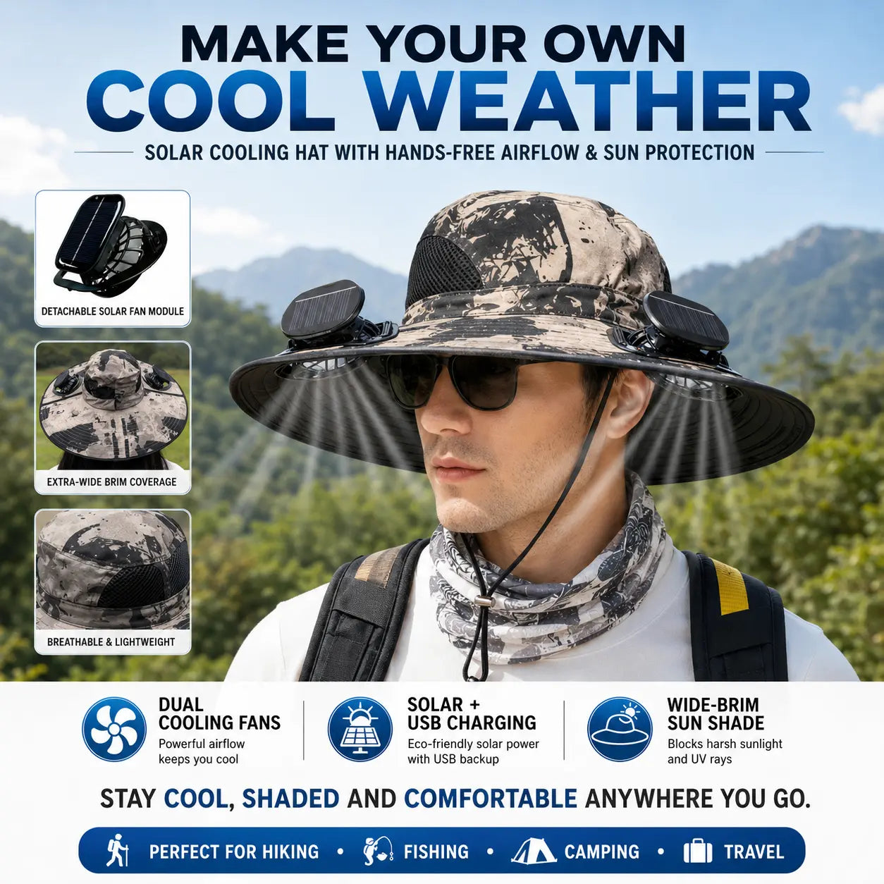 BREEZEBRIM™ SOLAR COOLING HAT