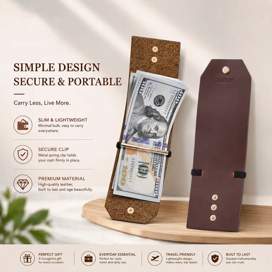 CASHCLIP™ MAGNETIC LEATHER CASH HOLDER