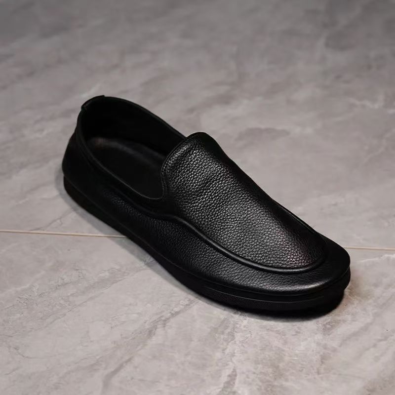 SOFT BLACK LEATHER MOCCASINS-LBN