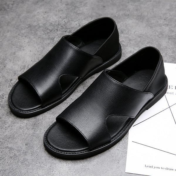 BLACK LEATHER SANDALS 2026-LBN
