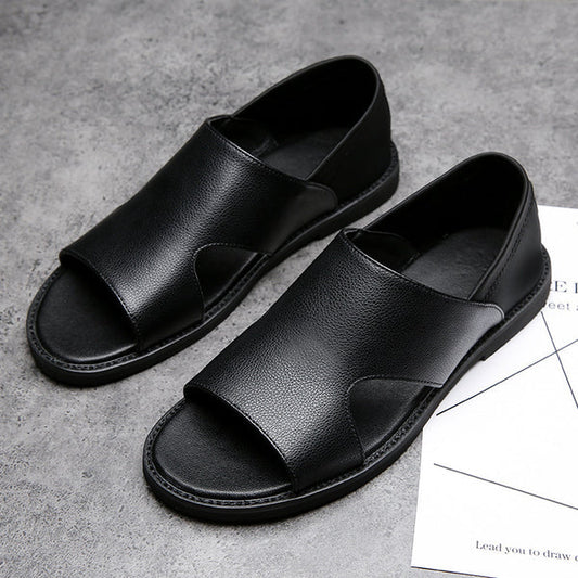 BLACK LEATHER SANDALS 2026-LBN